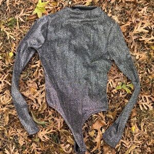 Naked Wardrobe Shimmering Silver Bodysuit
